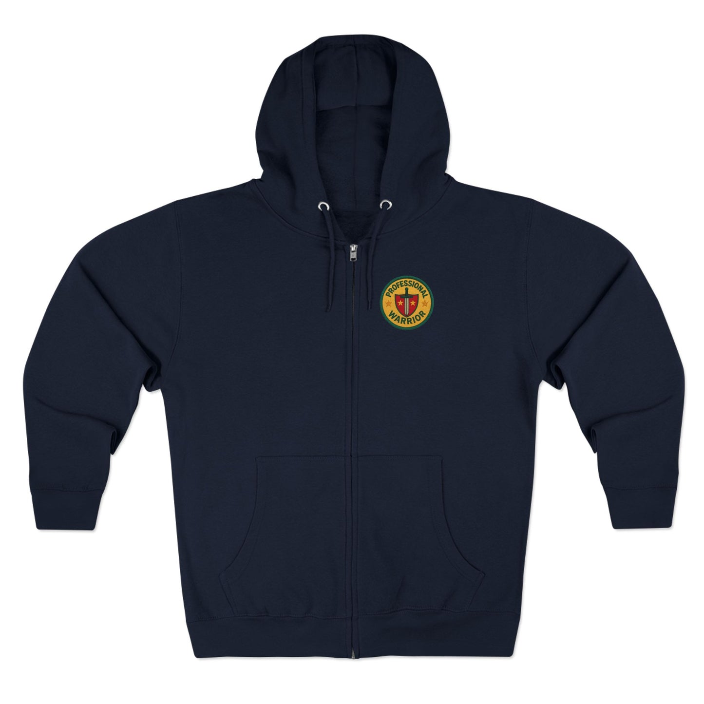 Professional Warrior™ Zip Hoodie – Caregiver & Resilience Badge Sweatshirt | Robbins Nest Alliance, Gift for Friends, Perfect for Any Season, Versatile Light Layer