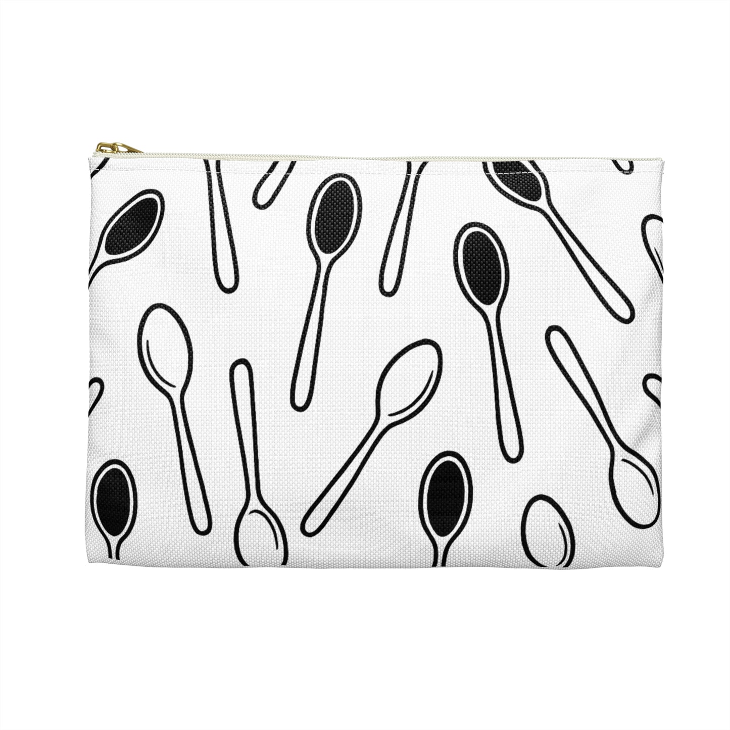 Fresh Out of Spoons – Zippered Pouch | Heatherisms™- Ideal Gift for Friends, Kitchen Storage Bag, Travel Organizer, Makeup Bag, Whimsical Gift