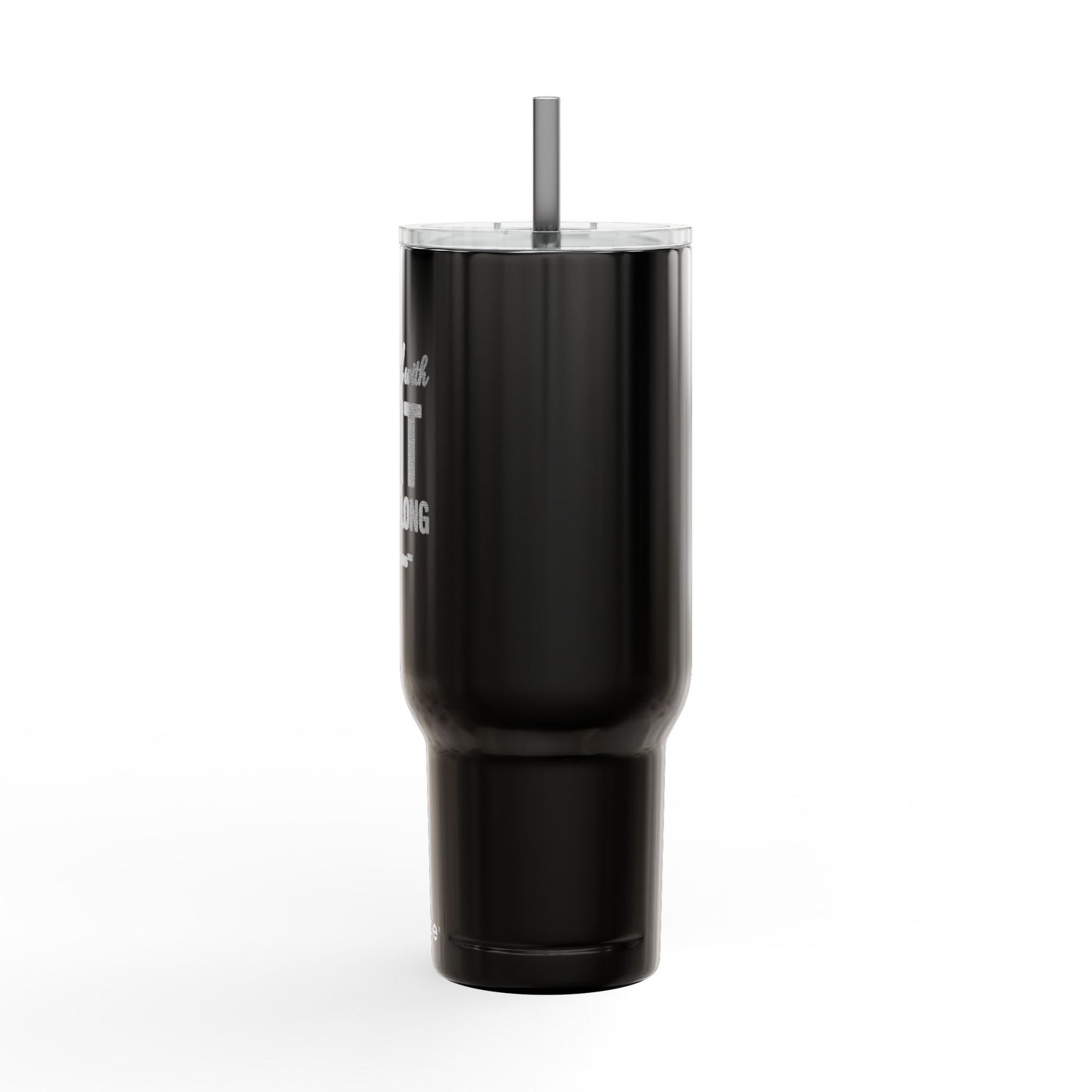 Hydrated as F’ it – 40oz Stainless Steel Tumbler with Lid, Straw & Handle for Ice Coffee, Personalized Gift for Friends, Travel Mug for Outdoor Activities