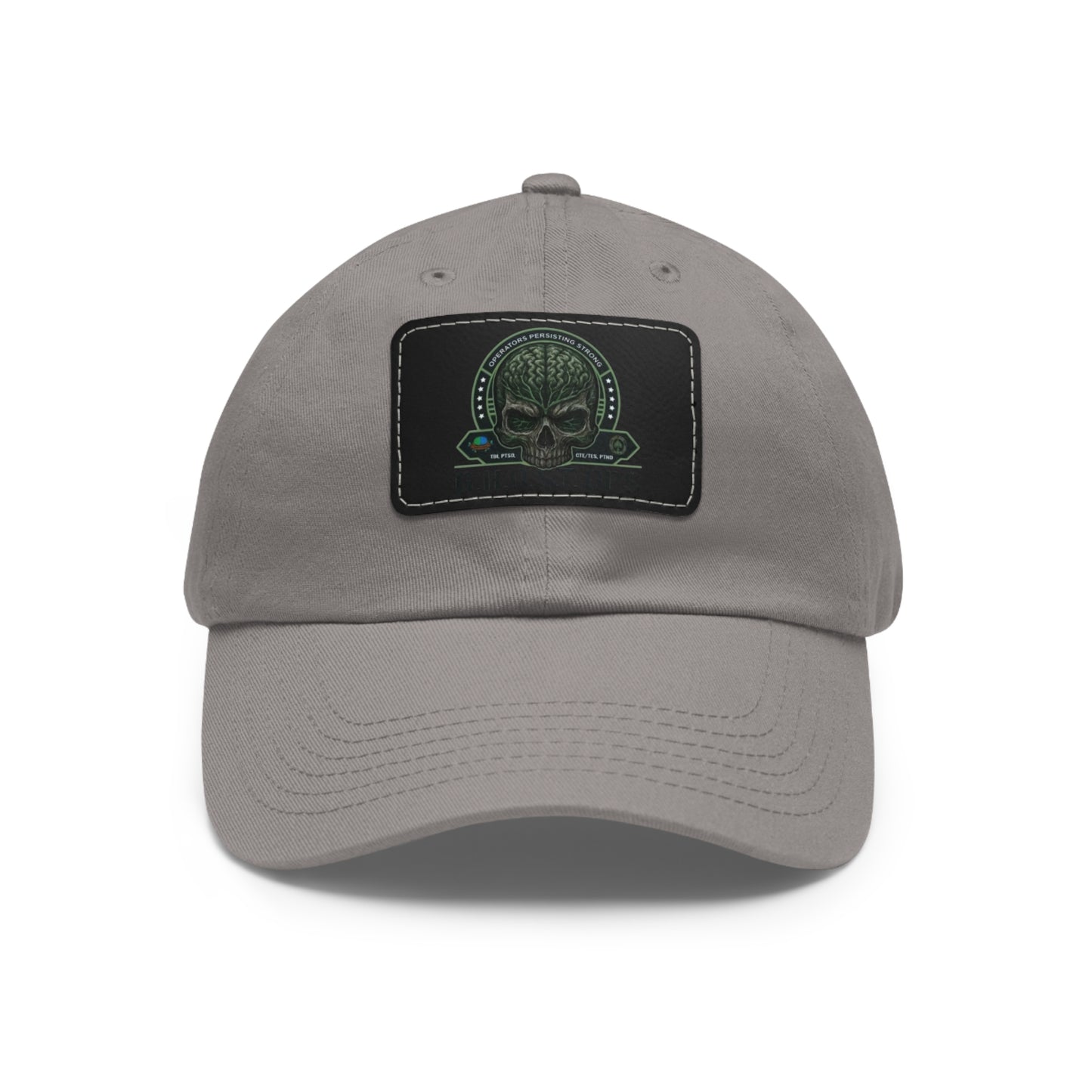 G.H.O.S.T. OPS Dad Hat, Stylish Black Cap with Leather Patch, Trendy Accessories for Dads, Gifts for Men, Casual Wear