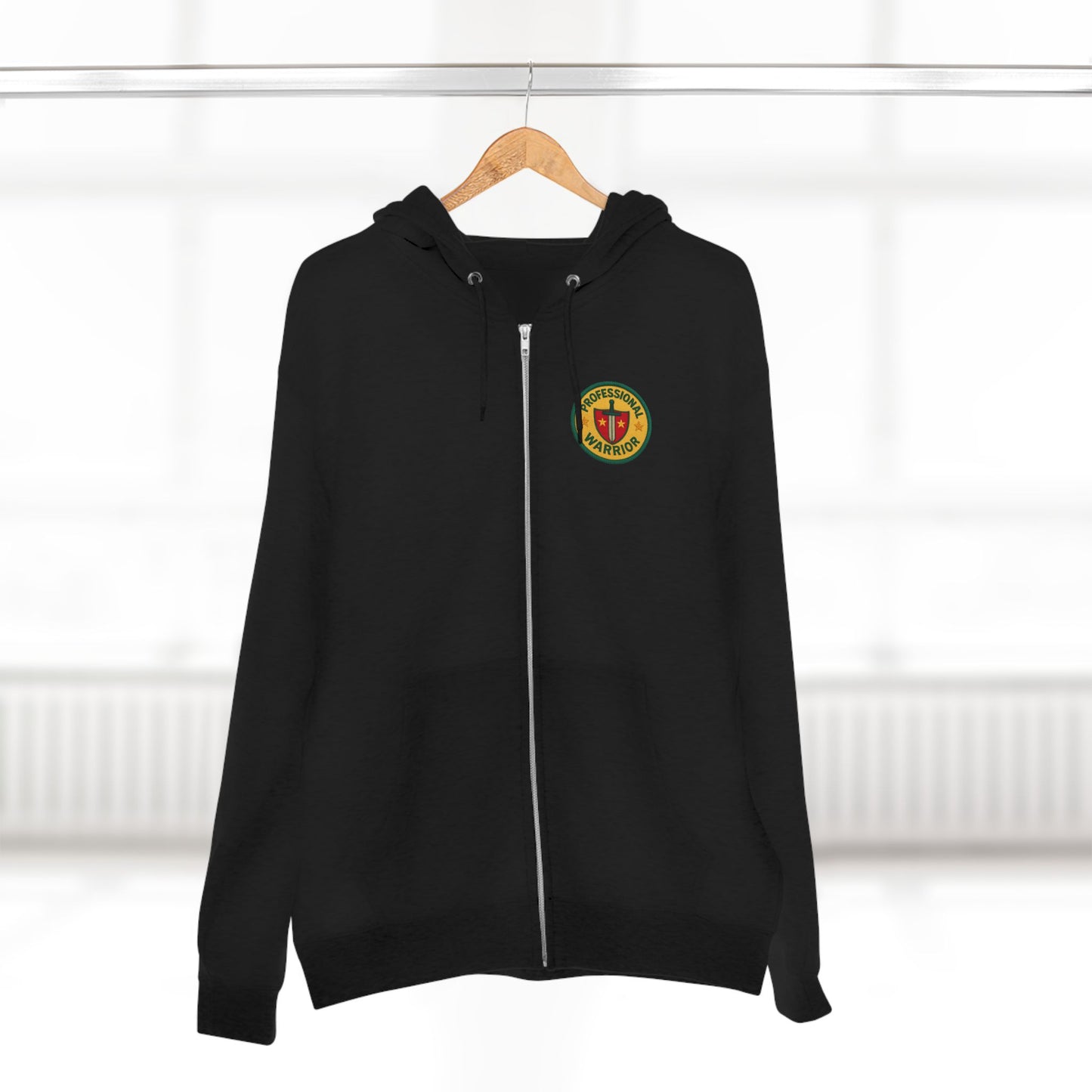 Professional Warrior™ Zip Hoodie – Caregiver & Resilience Badge Sweatshirt | Robbins Nest Alliance, Gift for Friends, Perfect for Any Season, Versatile Light Layer