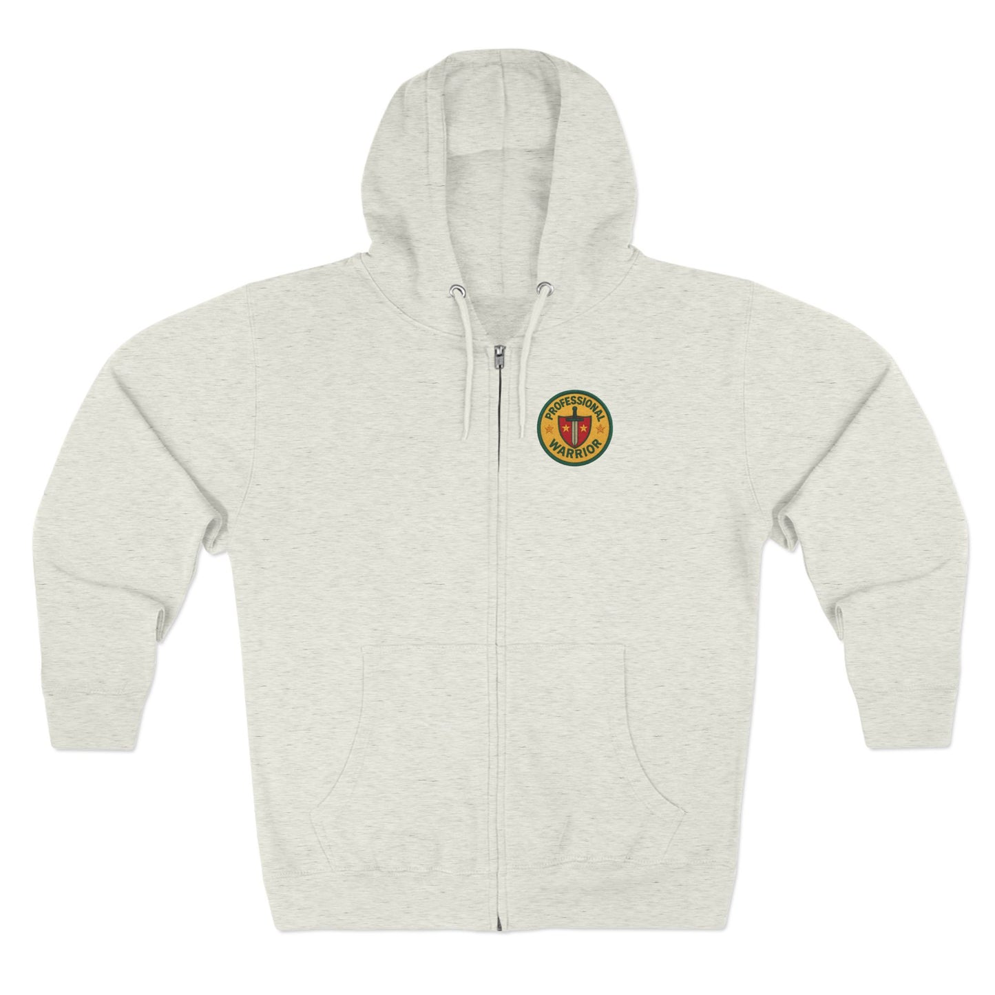 Professional Warrior™ Zip Hoodie – Caregiver & Resilience Badge Sweatshirt | Robbins Nest Alliance, Gift for Friends, Perfect for Any Season, Versatile Light Layer