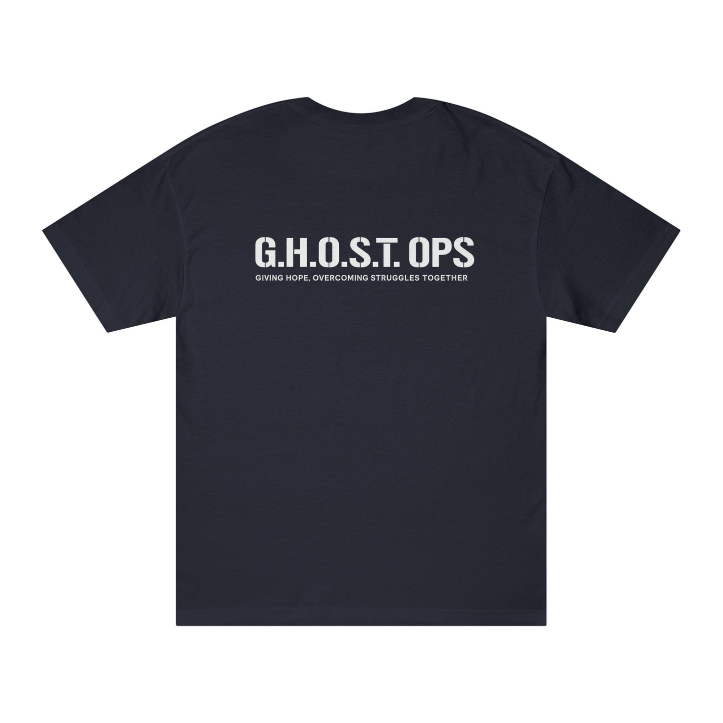 G.H.O.S.T OPS Mission Tee – Front Logo + Back Message | TBI, PTSD, CTE Awareness Shirt Casual Comfortable Shirt, Inspirational Apparel, Gift for Veterans, Support Group Shirt, Everyday Wear