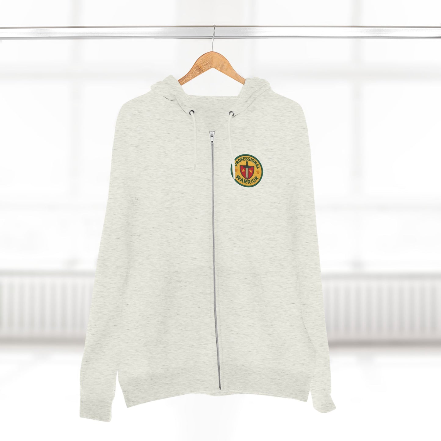 Professional Warrior™ Zip Hoodie – Caregiver & Resilience Badge Sweatshirt | Robbins Nest Alliance, Gift for Friends, Perfect for Any Season, Versatile Light Layer