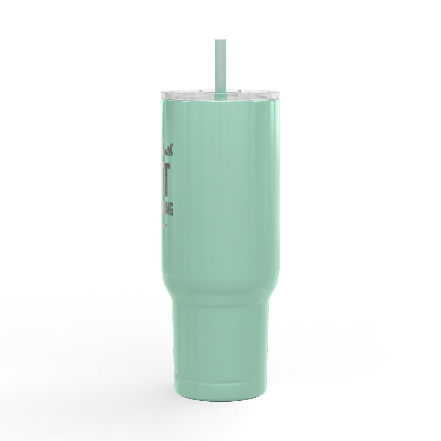 Hydrated as F’ it – 40oz Stainless Steel Tumbler with Lid, Straw & Handle for Ice Coffee, Personalized Gift for Friends, Travel Mug for Outdoor Activities