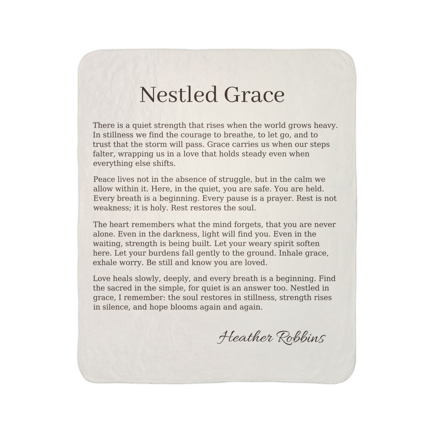 Nestled Grace Comfort Blanket – Inspirational Healing Throw for Caregivers, Encouragement, and Everyday Hope Cozy Sherpa Blanket with Inspirational Quote, Nestled Grace Fleece Throw for Home, Gift for Comfort Lovers, Warm Blanket for Any Occasion