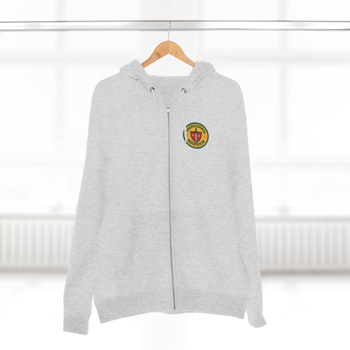 Professional Warrior™ Zip Hoodie – Caregiver & Resilience Badge Sweatshirt | Robbins Nest Alliance, Gift for Friends, Perfect for Any Season, Versatile Light Layer