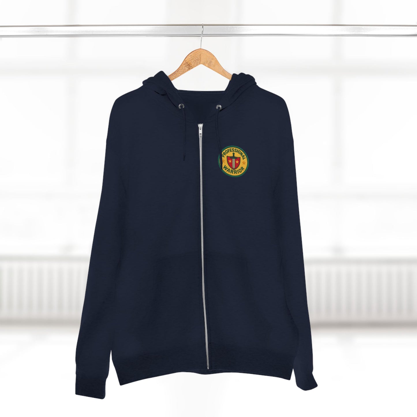 Professional Warrior™ Zip Hoodie – Caregiver & Resilience Badge Sweatshirt | Robbins Nest Alliance, Gift for Friends, Perfect for Any Season, Versatile Light Layer