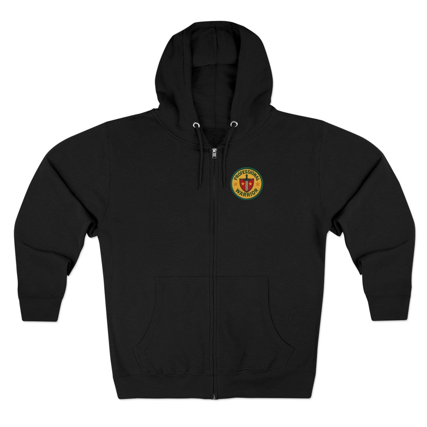 Professional Warrior™ Zip Hoodie – Caregiver & Resilience Badge Sweatshirt | Robbins Nest Alliance, Gift for Friends, Perfect for Any Season, Versatile Light Layer