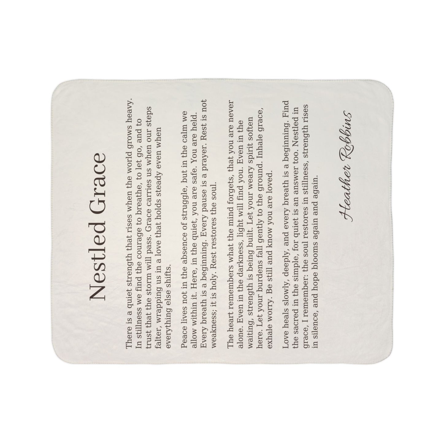 Nestled Grace Comfort Blanket – Inspirational Healing Throw for Caregivers, Encouragement, and Everyday Hope Cozy Sherpa Blanket with Inspirational Quote, Nestled Grace Fleece Throw for Home, Gift for Comfort Lovers, Warm Blanket for Any Occasion