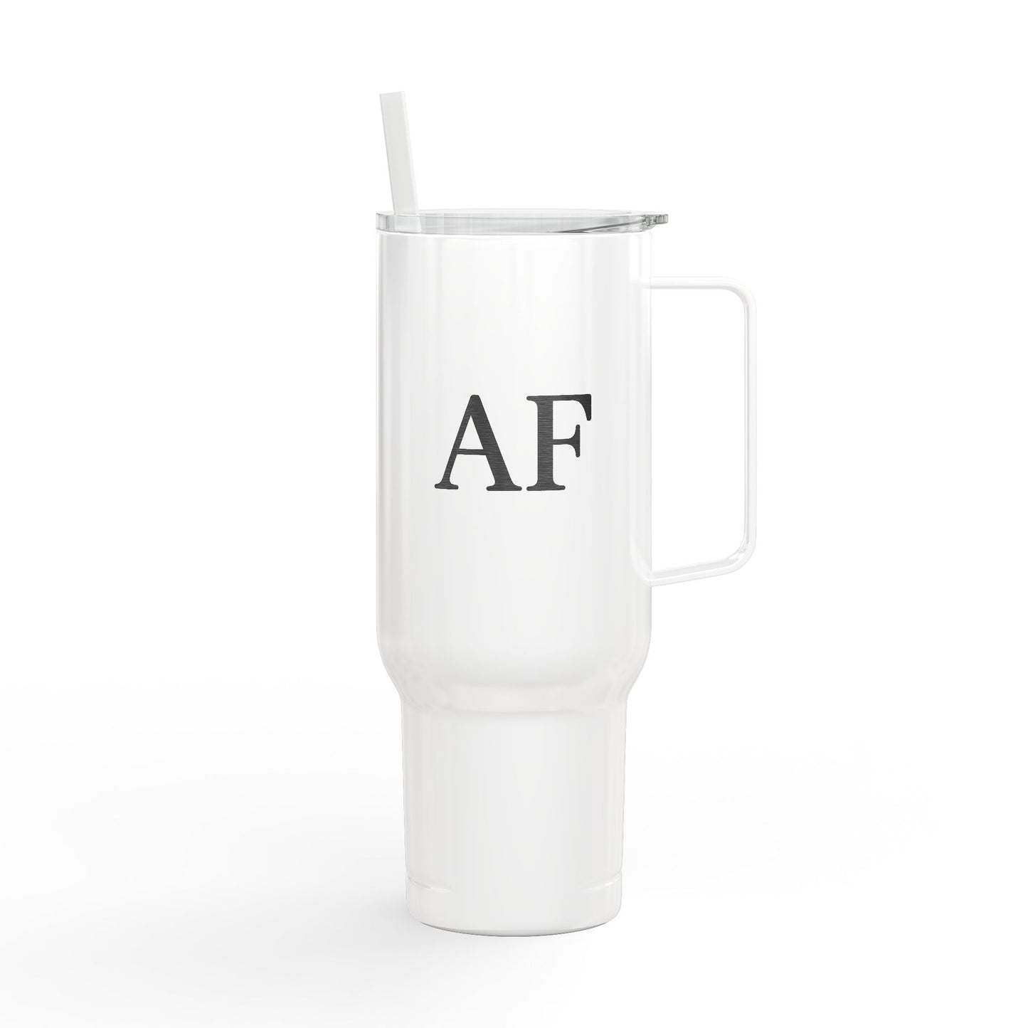 Tired AF – 40oz Insulated Stainless Steel Tumbler with Lid & Straw | Double-Sided AF Design by Heatherisms™| Travel Mug for Coffee, Gifts for Coffee Lovers, Custom Engraved Drinkware, Funny Cup for Work