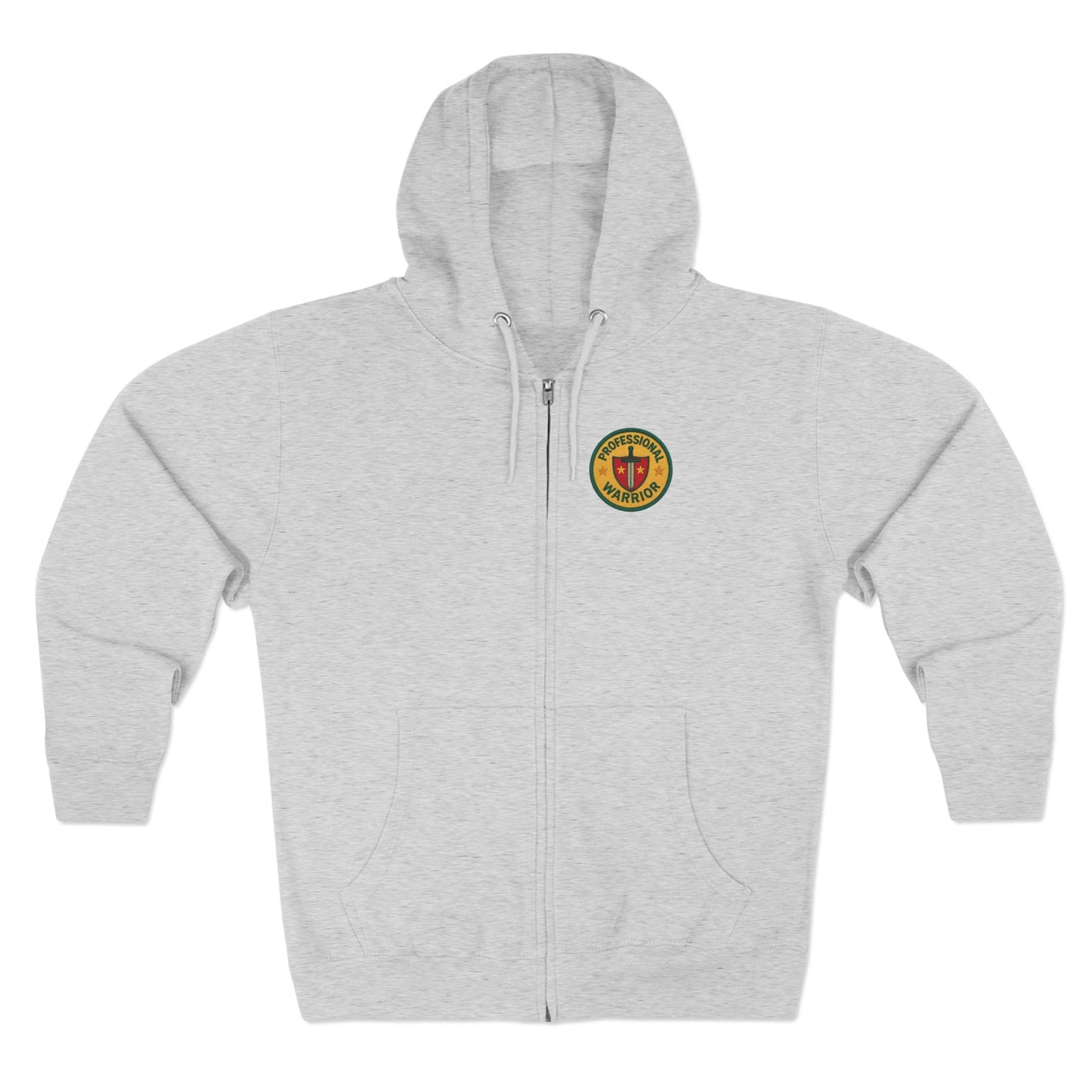 Professional Warrior™ Zip Hoodie – Caregiver & Resilience Badge Sweatshirt | Robbins Nest Alliance, Gift for Friends, Perfect for Any Season, Versatile Light Layer