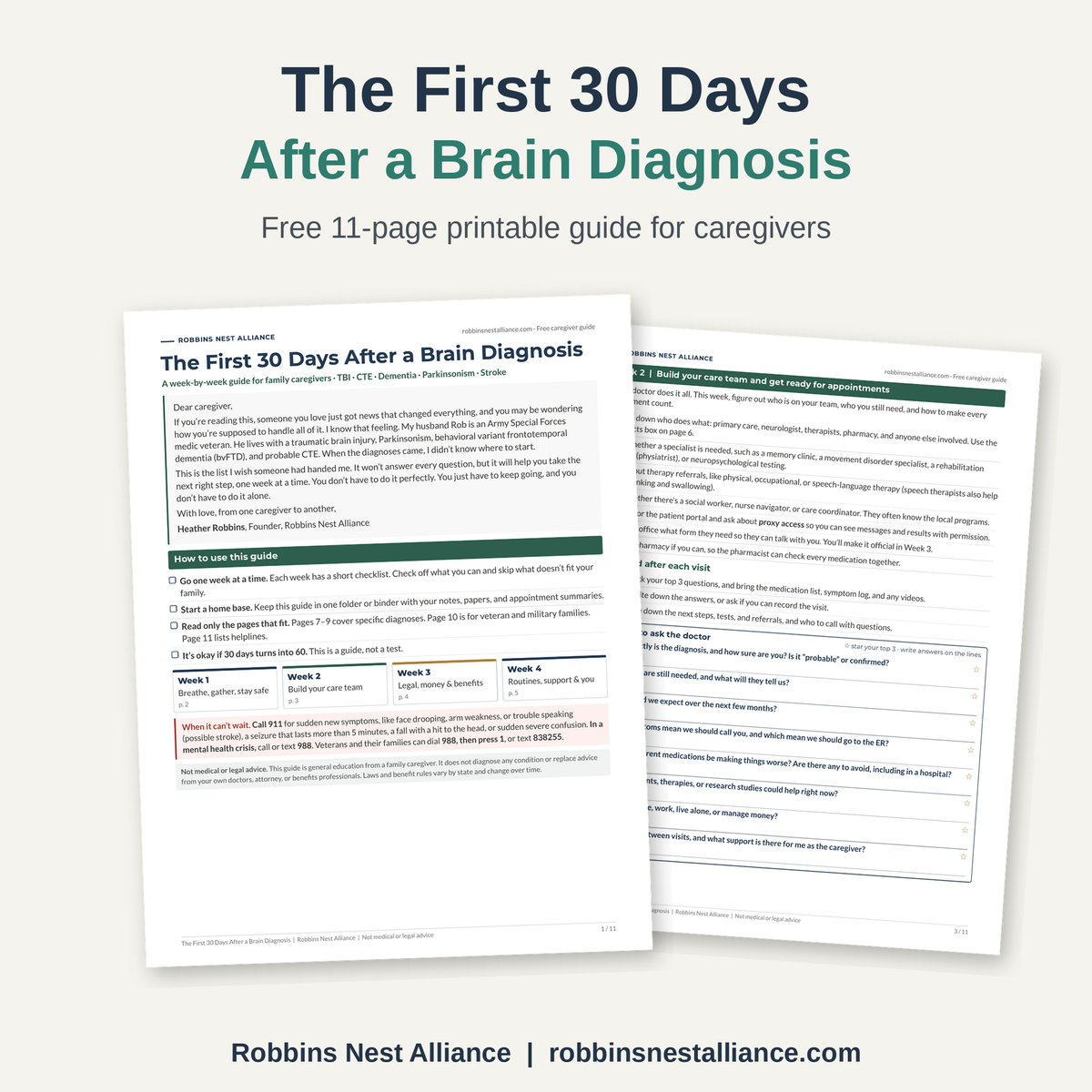 Free Guide: The First 30 Days After a Brain Diagnosis