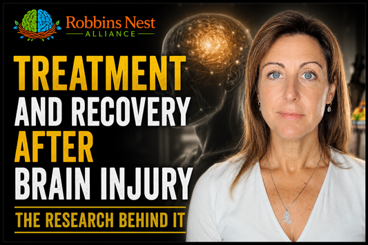 Heather Robbins, founder of Robbins Nest Alliance, speaking to camera in a video about treatment and recovery options after brain injury