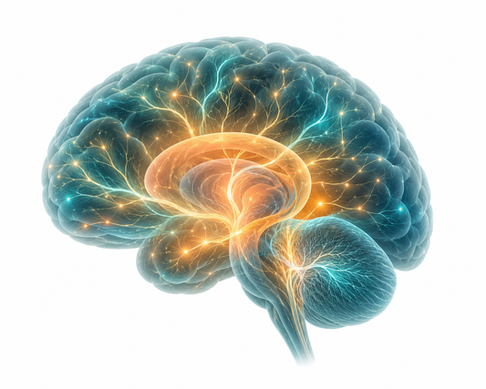  Illustrated diagram showing brain network connectivity relevant to functional neurological disorder