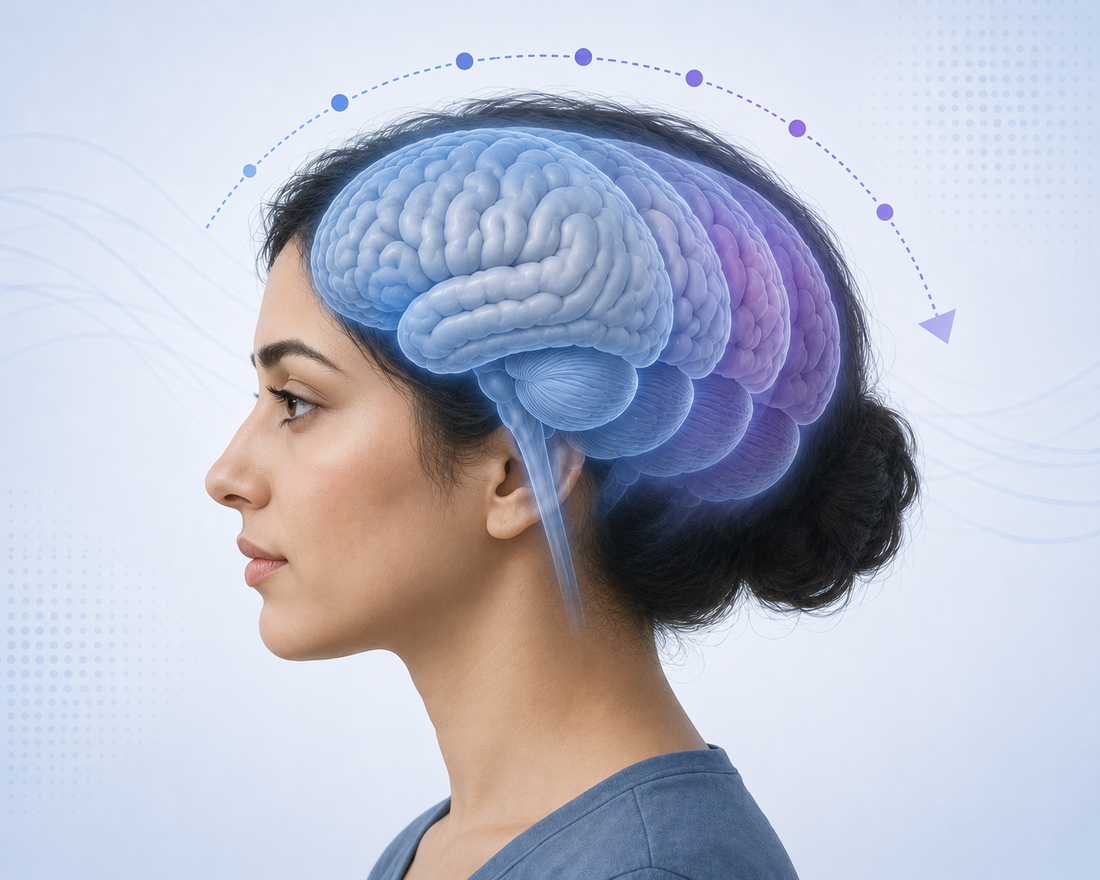 Illustration representing the long-term neurological effects of multiple concussions in adults