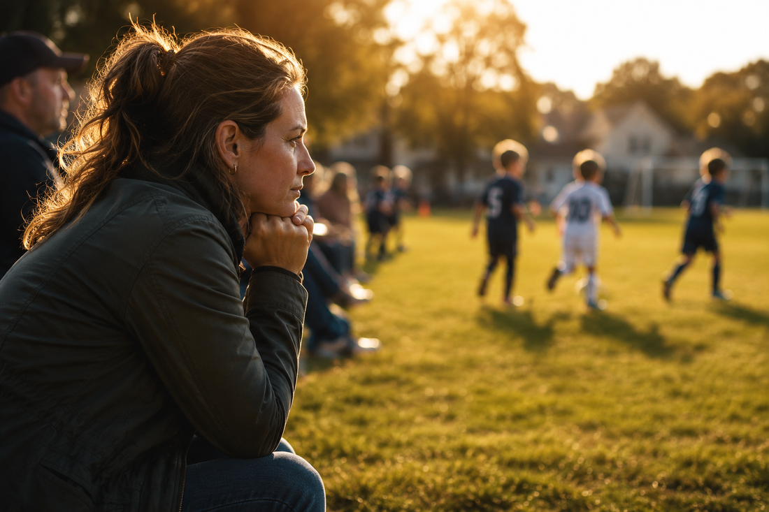 A parent watching their child play contact sports from the sideline — informed sports parents make better decisions about brain injury and concussion risk