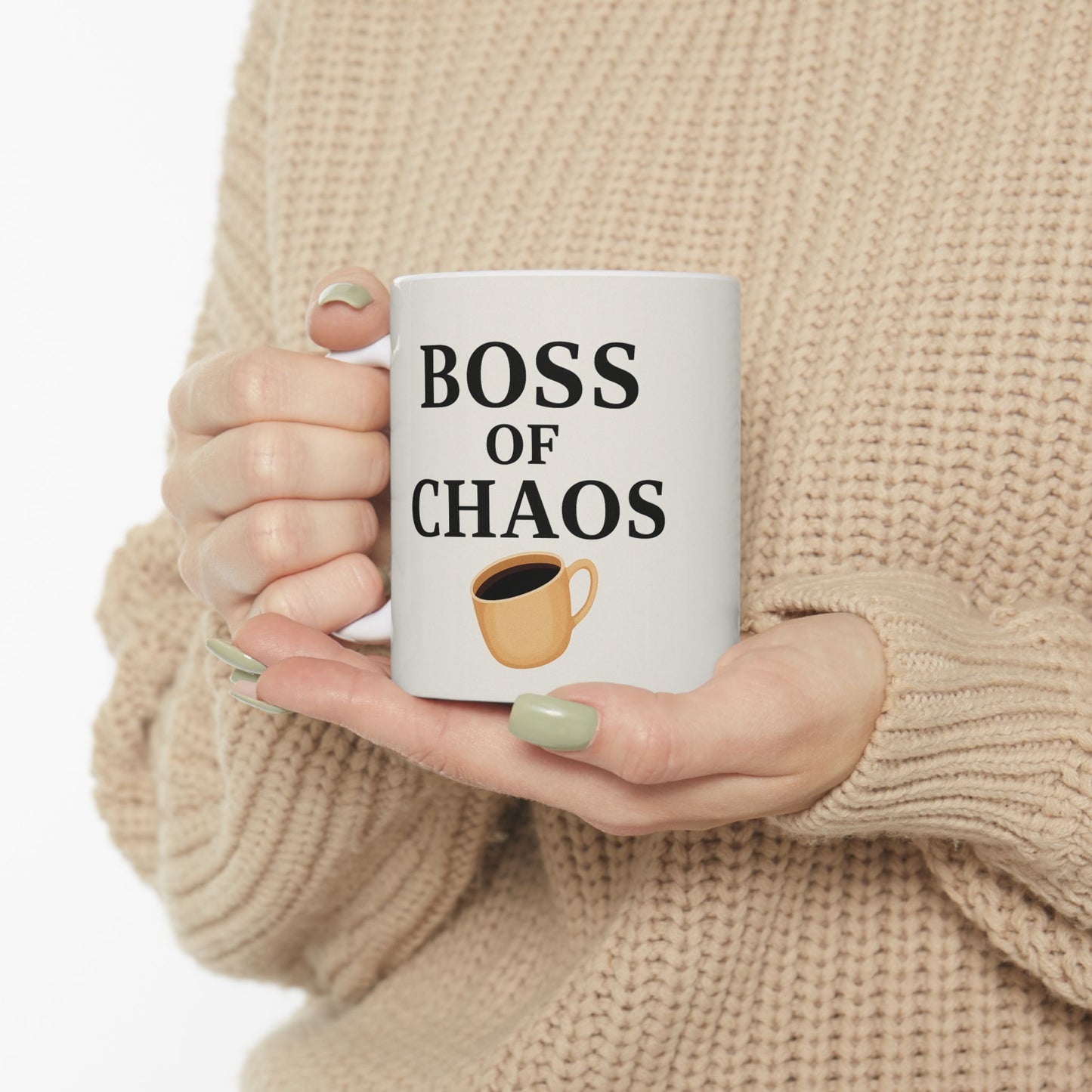 Coffee Chaos Ceramic Mug - Motivational Quote 11oz & 15oz