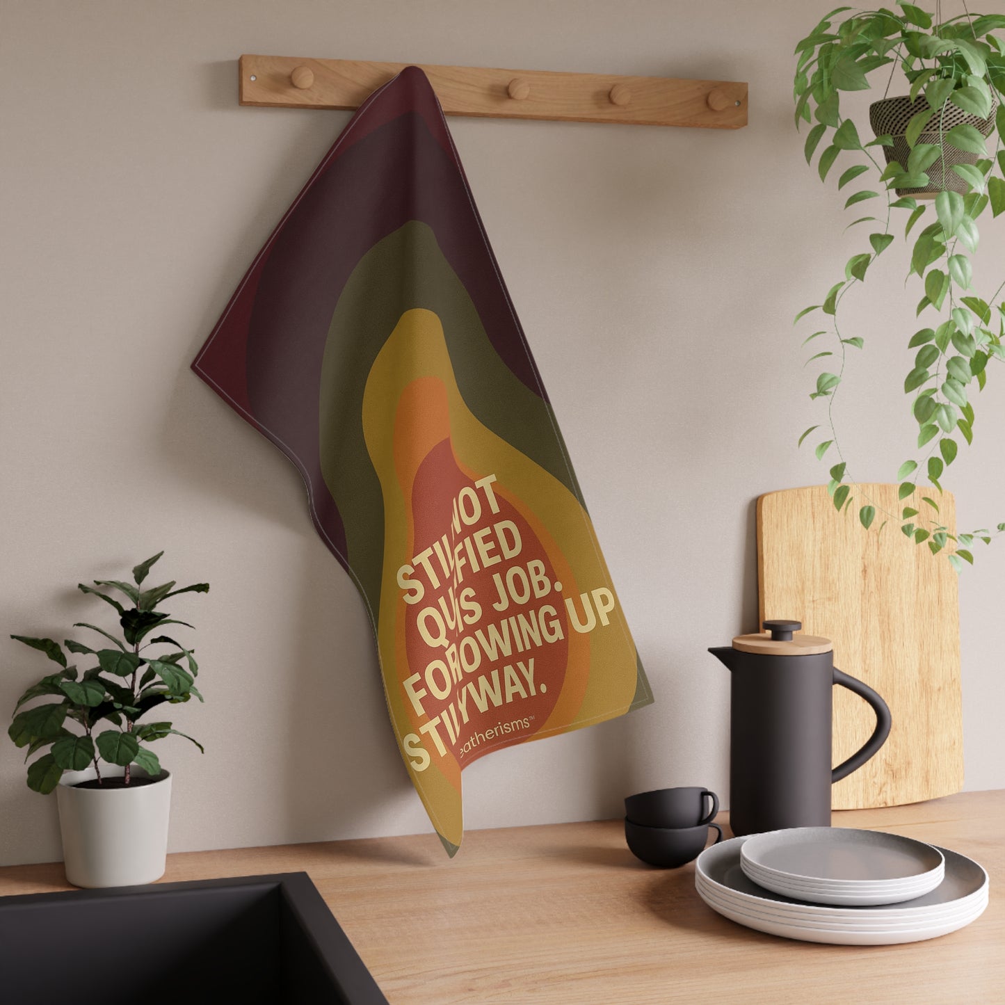 Humorous Tea Towels for Kitchen, Gift for New Job, Funny Home Decor, Quirky Gift for Friend, Motivational Kitchen Towels