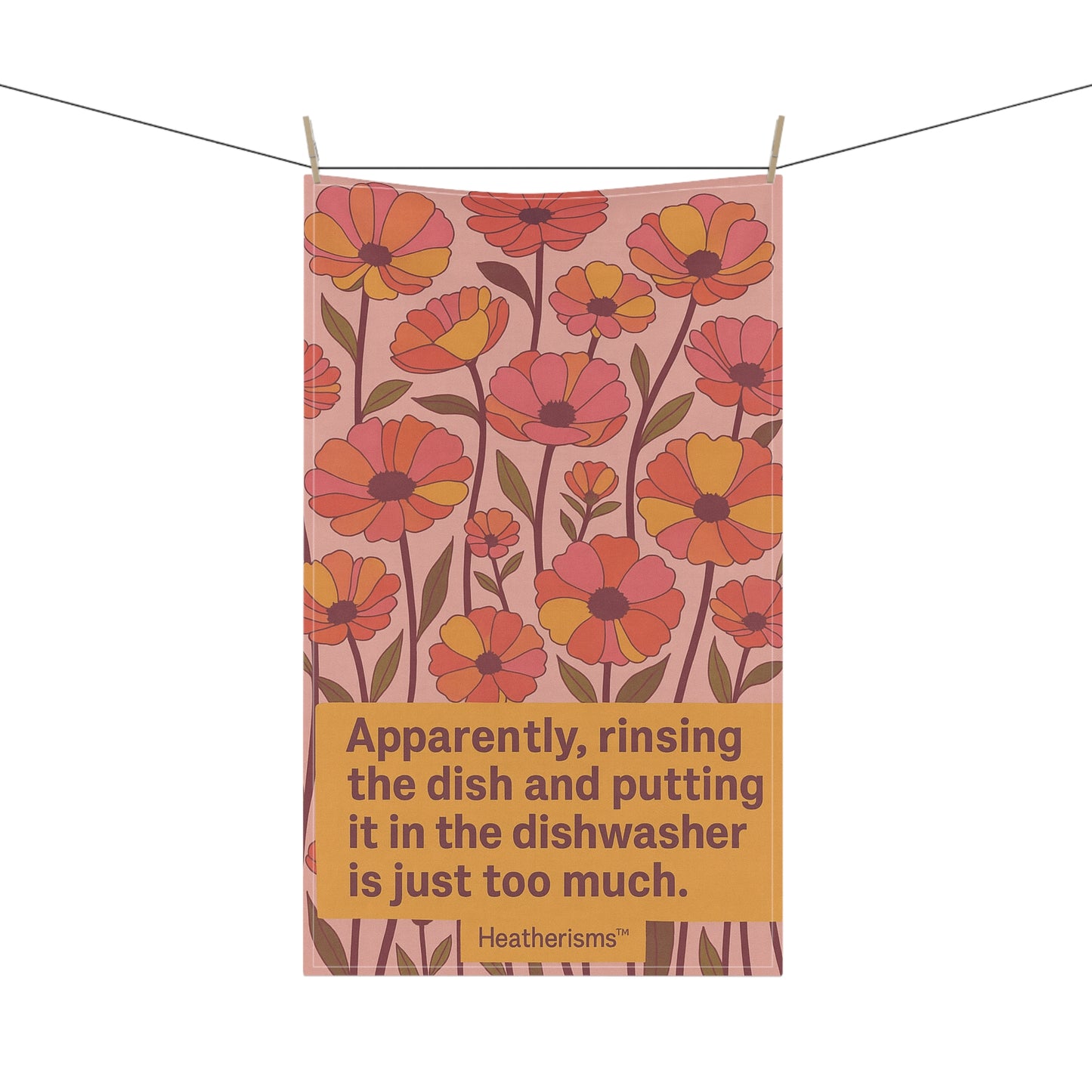 Whimsical Floral Tea Towels, Kitchen Decor, Fun Gift for Home Cooks, Mothers Day, Housewarming, Dish Towels with Quote