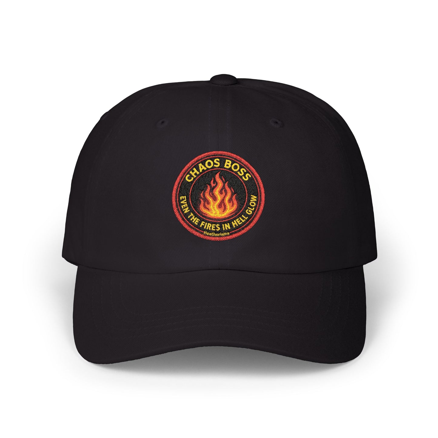 CHAOS BOSS Dad Hat | Embroidered Firefighter-Inspired Cap | Heatherisms™ Collection