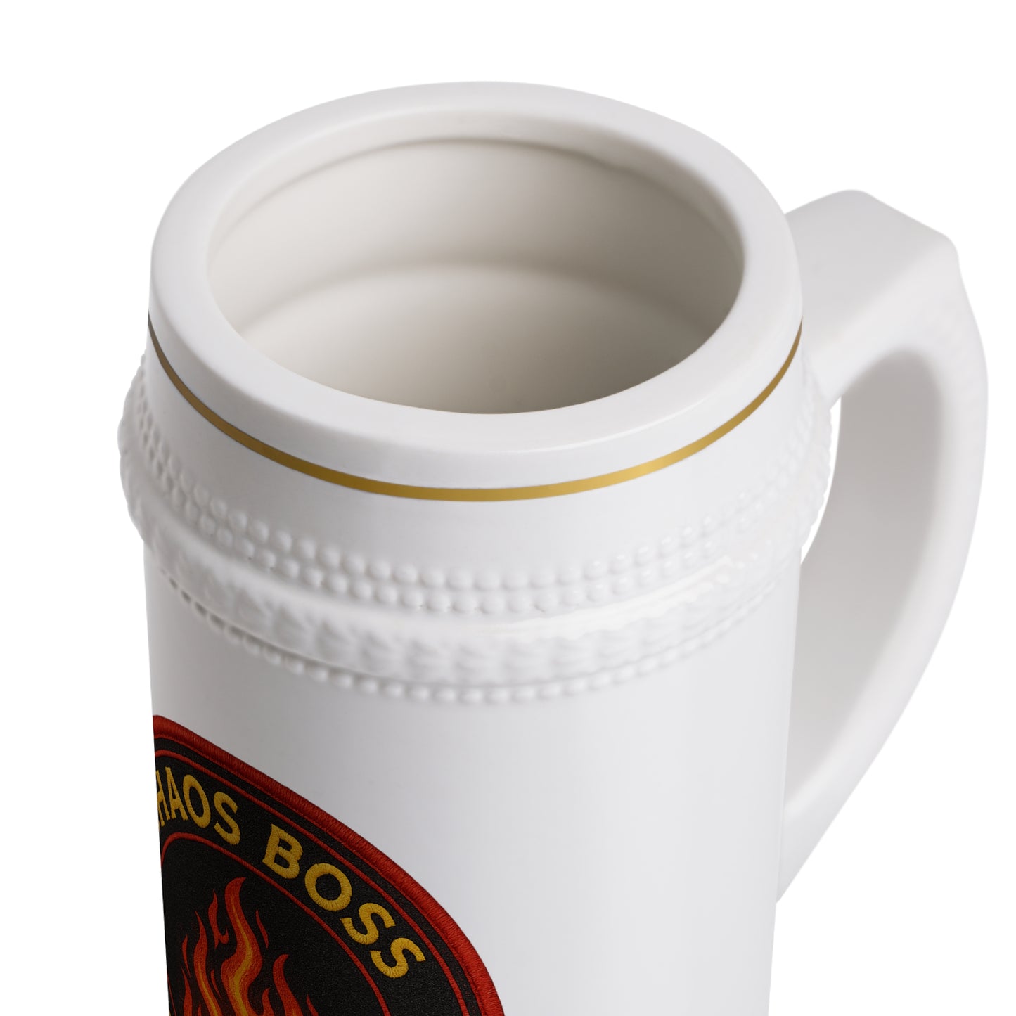 Chaos Boss Firehouse Stein | 22 oz Ceramic Beer Mug
