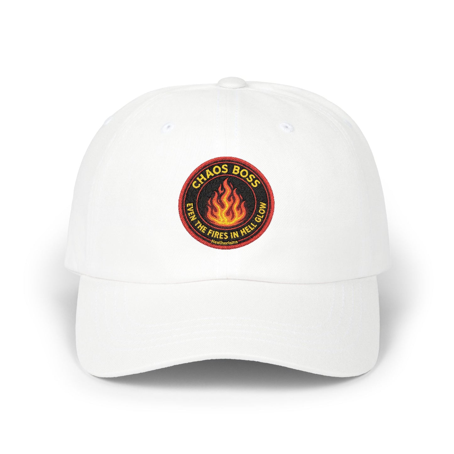 CHAOS BOSS Dad Hat | Embroidered Firefighter-Inspired Cap | Heatherisms™ Collection