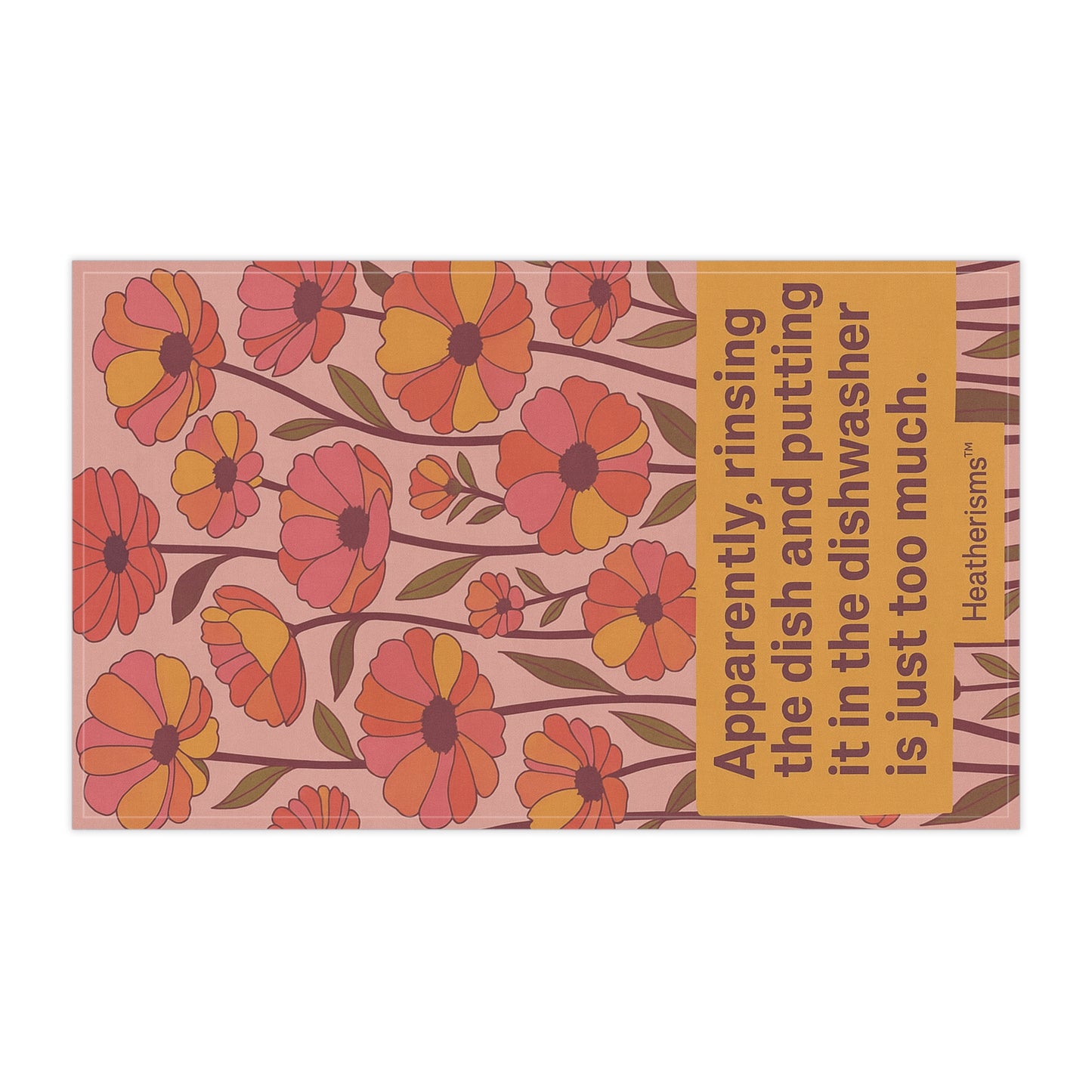 Whimsical Floral Tea Towels, Kitchen Decor, Fun Gift for Home Cooks, Mothers Day, Housewarming, Dish Towels with Quote