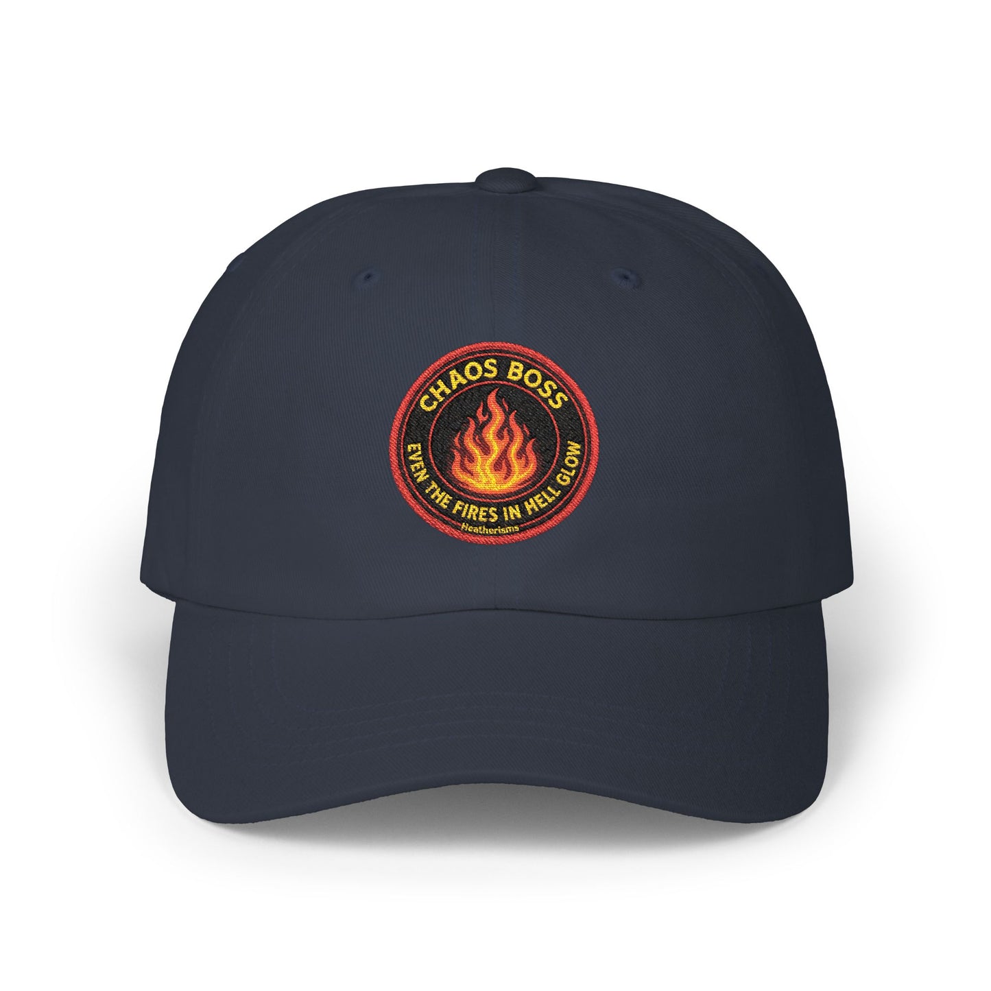 CHAOS BOSS Dad Hat | Embroidered Firefighter-Inspired Cap | Heatherisms™ Collection
