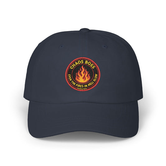 CHAOS BOSS Dad Hat | Embroidered Firefighter-Inspired Cap | Heatherisms™ Collection