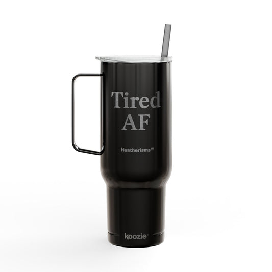Tired AF – 40oz Insulated Stainless Steel Tumbler with Lid & Straw