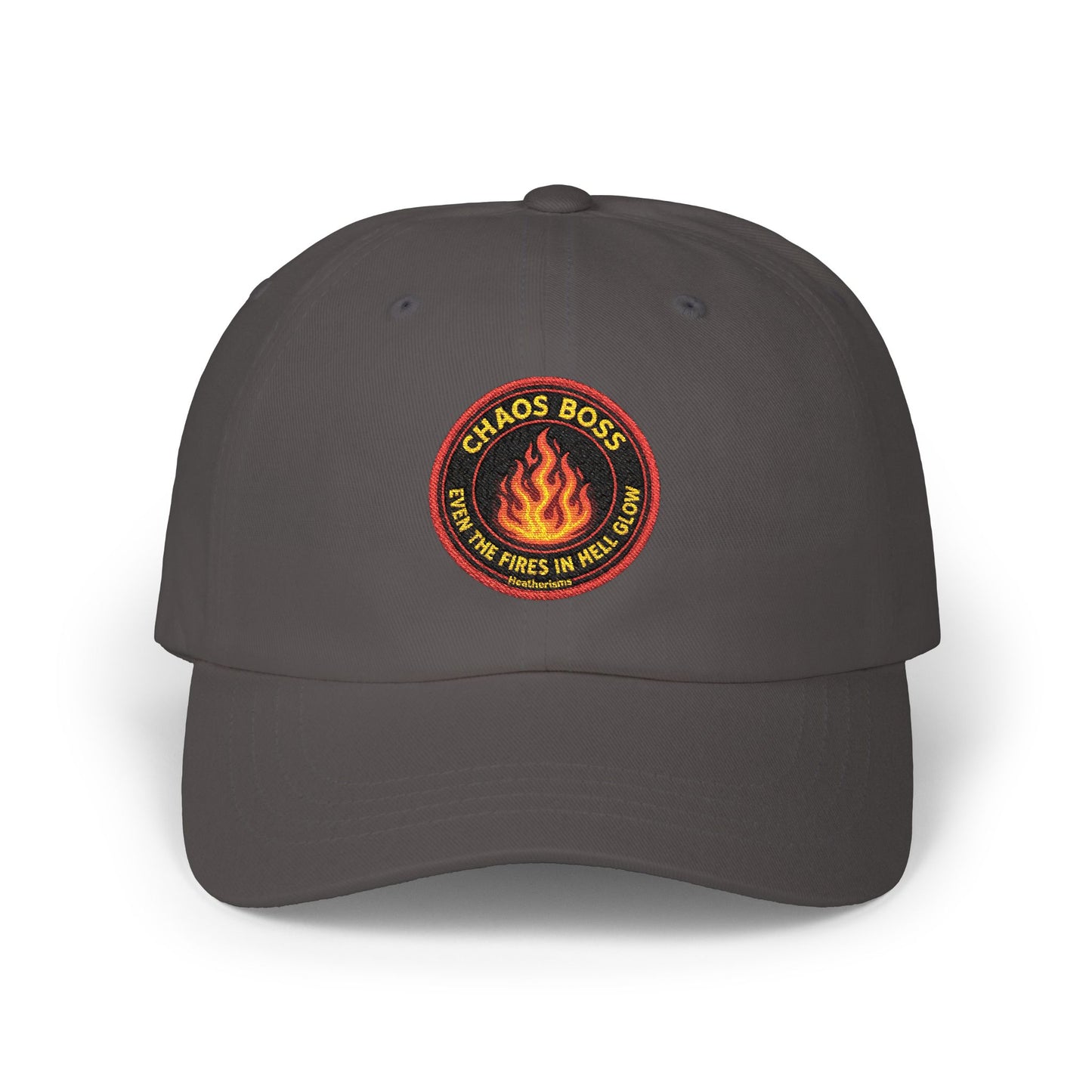 CHAOS BOSS Dad Hat | Embroidered Firefighter-Inspired Cap | Heatherisms™ Collection