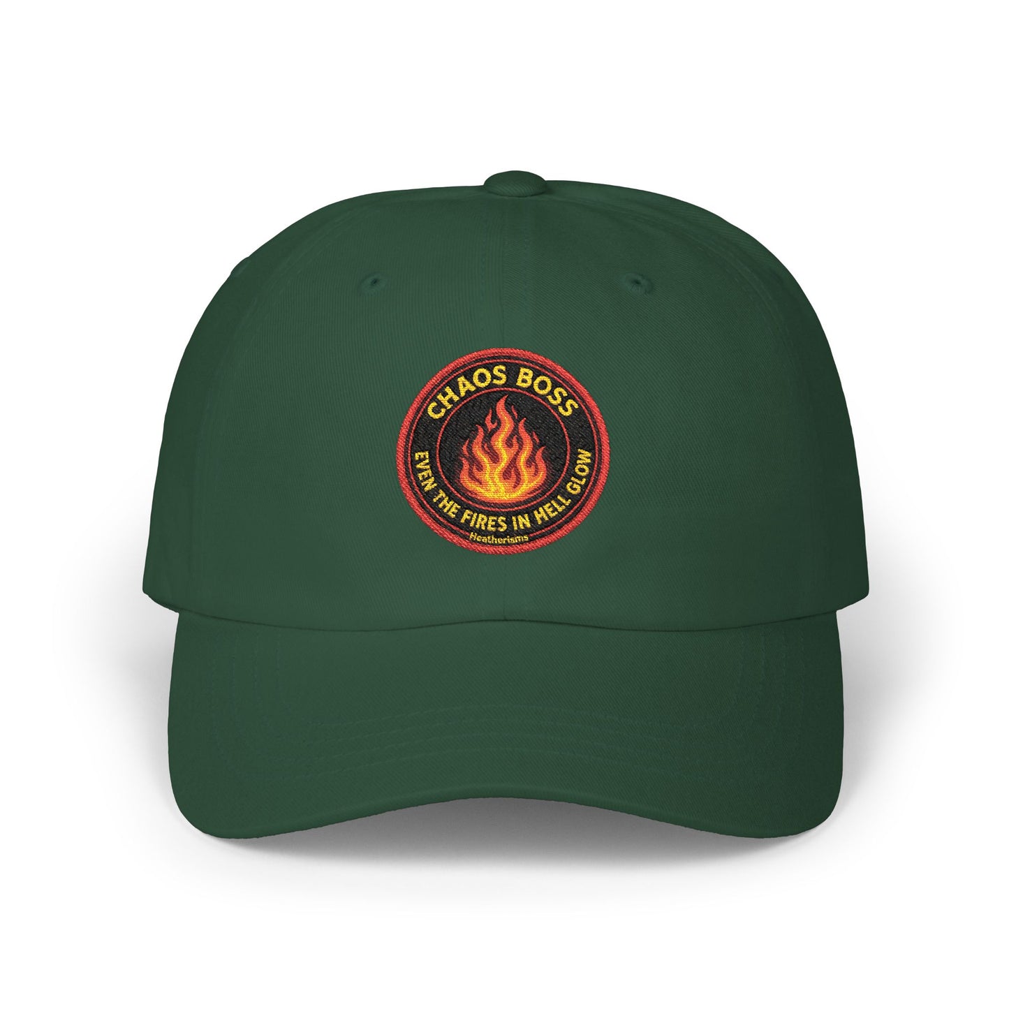 CHAOS BOSS Dad Hat | Embroidered Firefighter-Inspired Cap | Heatherisms™ Collection