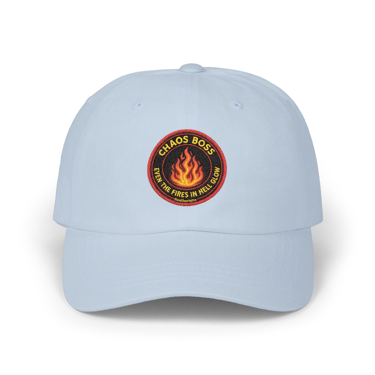 CHAOS BOSS Dad Hat | Embroidered Firefighter-Inspired Cap | Heatherisms™ Collection