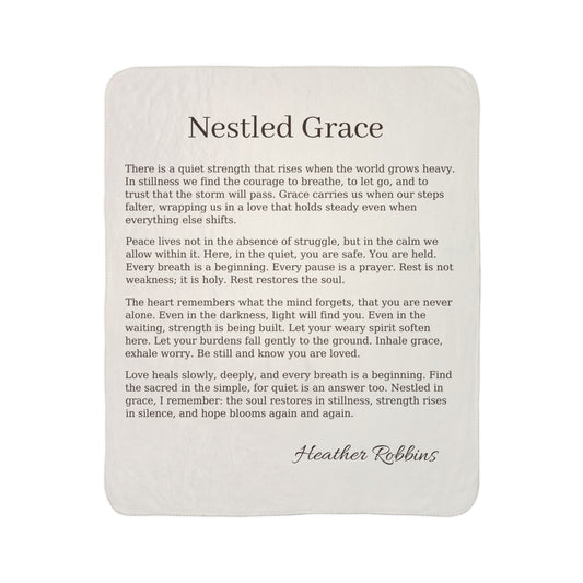 Nestled Grace Comfort Blanket – Inspirational Healing Throw for Caregivers, Encouragement, and Everyday Hope Cozy Sherpa Blanket with Inspirational Quote, Nestled Grace Fleece Throw for Home, Gift for Comfort Lovers, Warm Blanket for Any Occasion