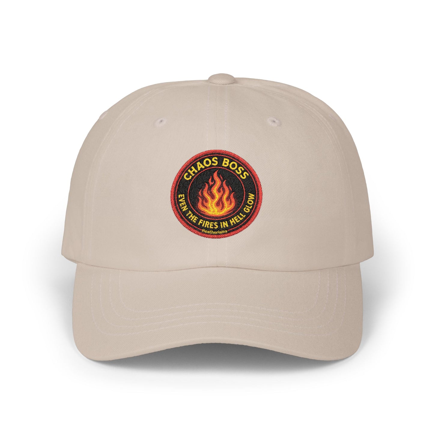 CHAOS BOSS Dad Hat | Embroidered Firefighter-Inspired Cap | Heatherisms™ Collection