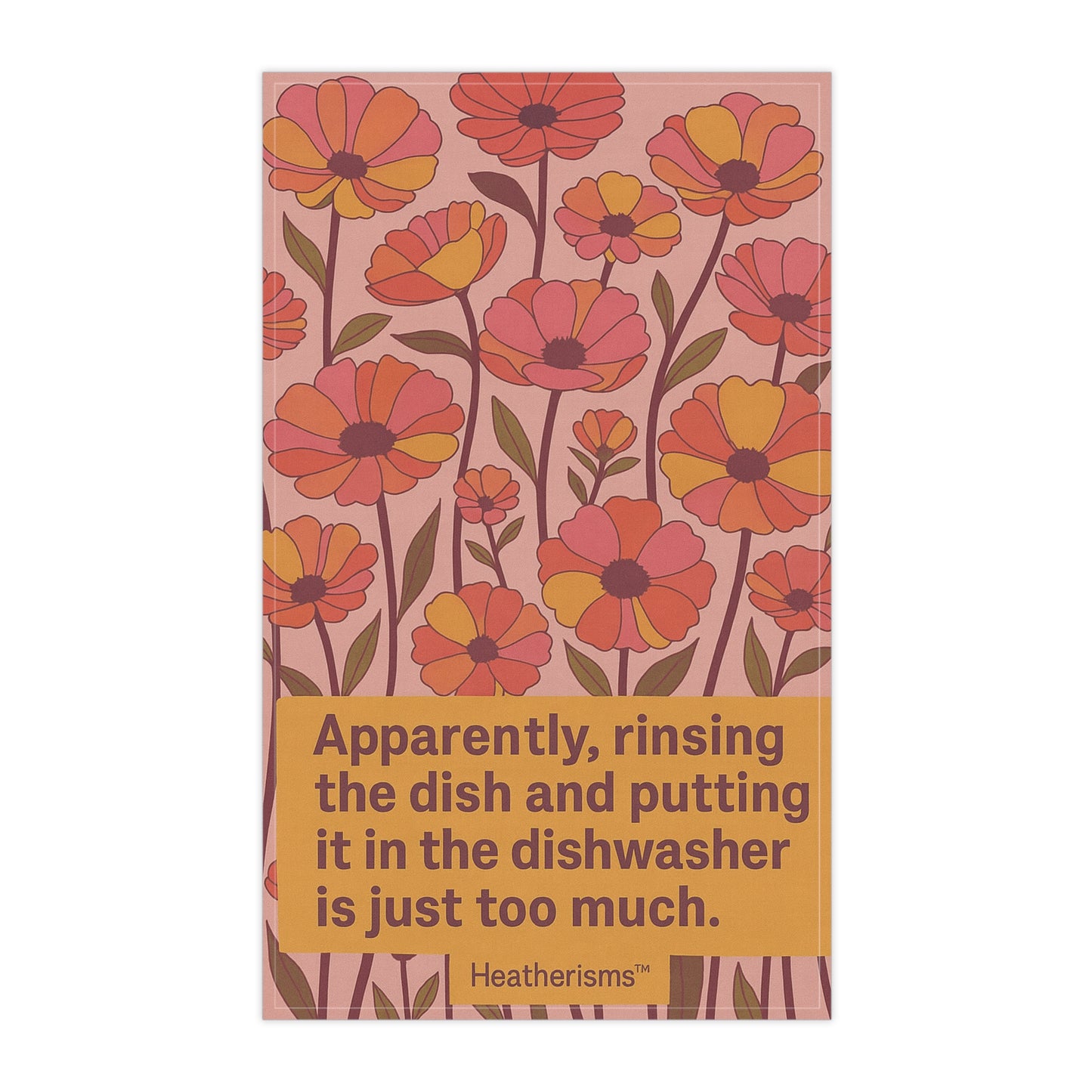 Whimsical Floral Tea Towels, Kitchen Decor, Fun Gift for Home Cooks, Mothers Day, Housewarming, Dish Towels with Quote