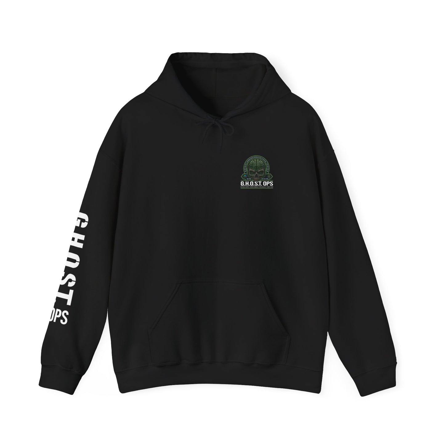 G.H.O.S.T OPS Hoodie – Skull Logo Sweatshirt | Veteran Support Apparel, Resilience Apparel