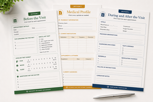 Caregiver Medical Appointment Packet: Track, Record, and Remember Every Visit