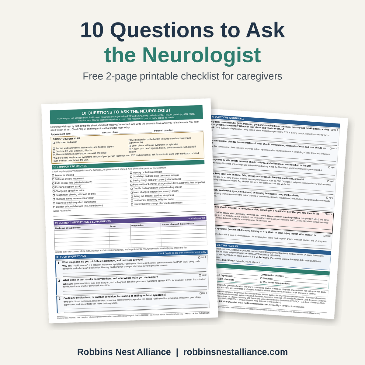 Neurologist Questions Checklist